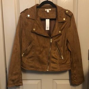 Brown Suede Biker Jacket